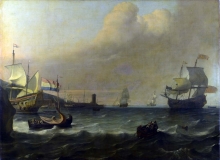 212/backhuysen, ludolf - dutch men-of-war entering a mediterranean port